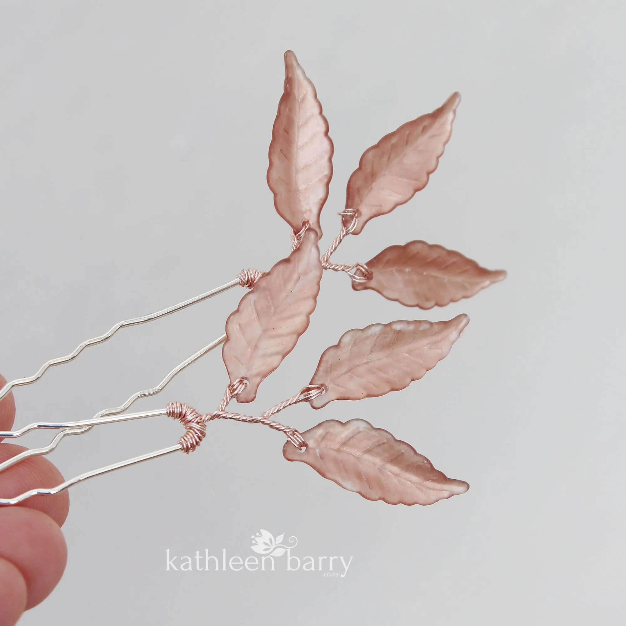 Three leaf hair pin - Rose gold, gold or silver three leaf hair pins (sold individually)