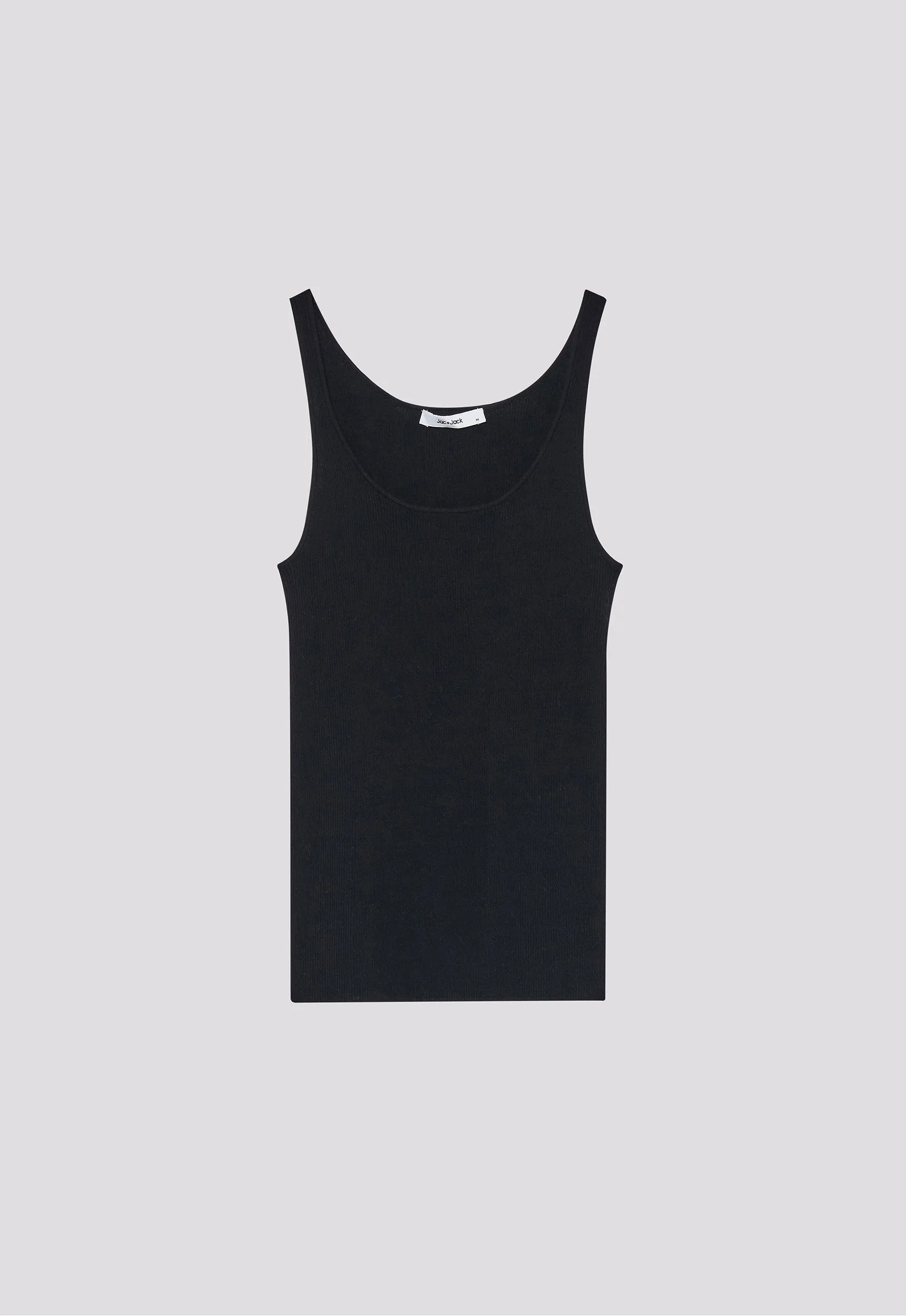 Toba Ribbed Cotton Tank - Black