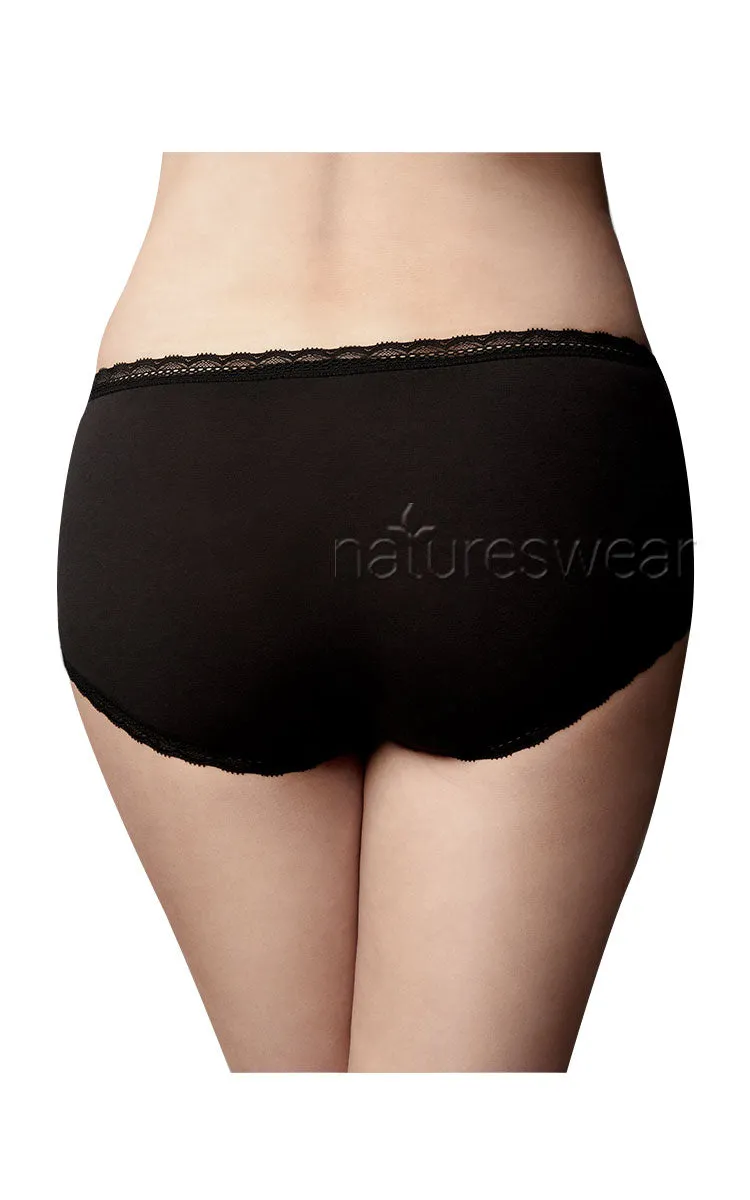 Very Clever Knickers 100% Cotton Underwear Boyleg in Black