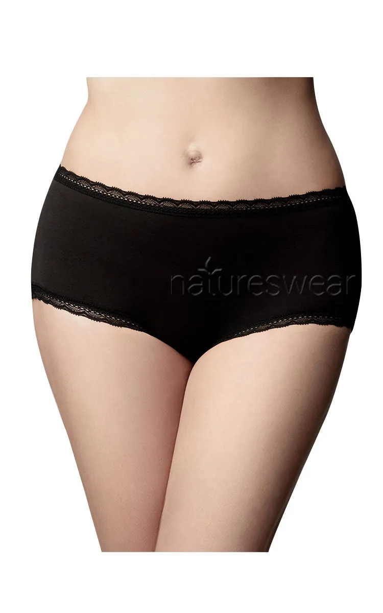 Very Clever Knickers 100% Cotton Underwear Boyleg in Black