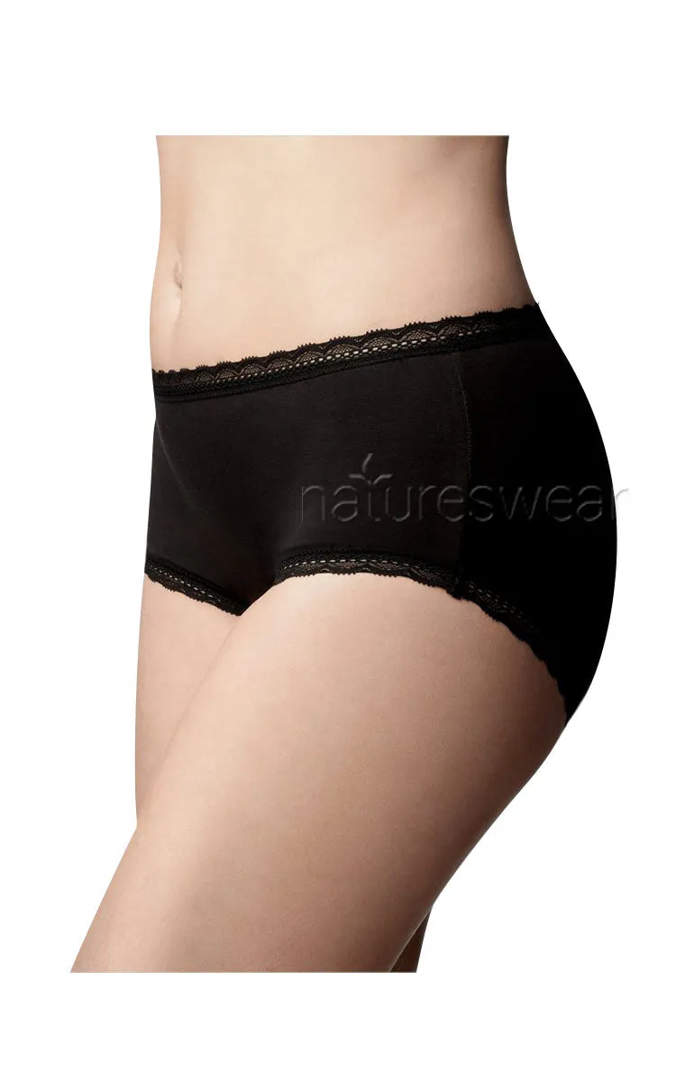 Very Clever Knickers 100% Cotton Underwear Boyleg in Black