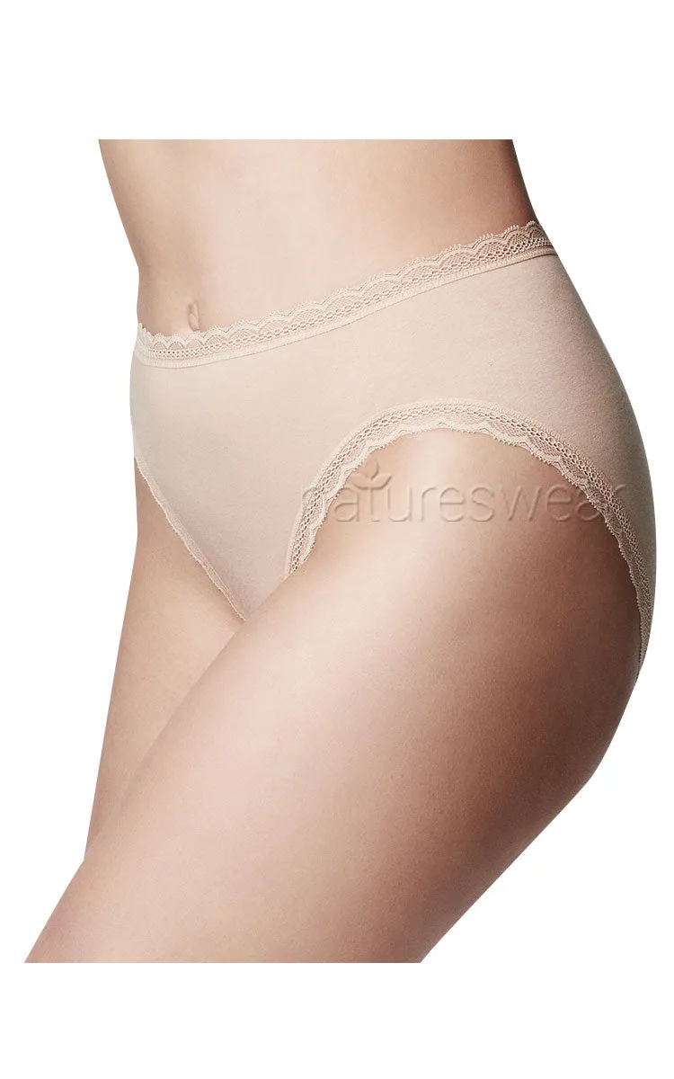 Very Clever Knickers 100% Cotton Underwear Hi Cut Brief in Nude