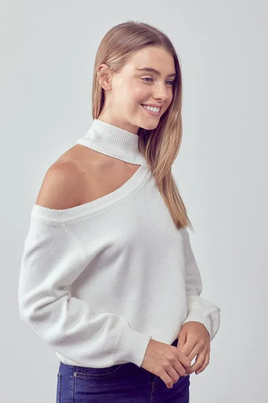 Winter Ivory Cut Out Sweater Top