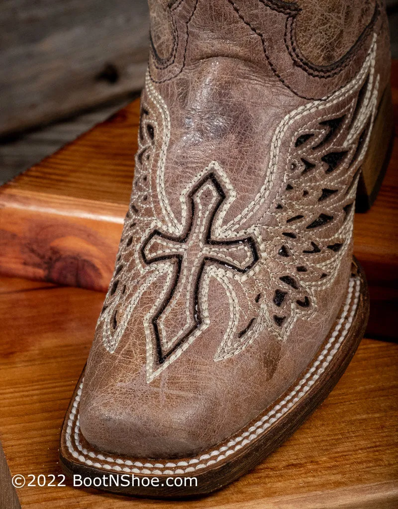 Women's Wing and Cross Sequin Inlay Cowgirl Boots A1197